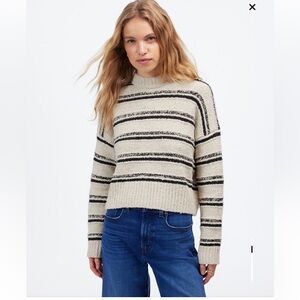 BNWOT Madewell eyelash yarn crewneck stripe sweater